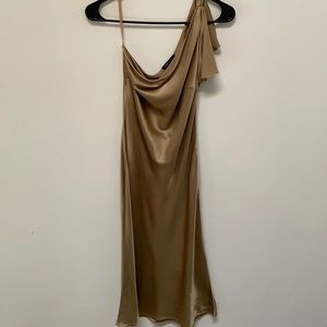 Bcbg gold silk dress - size 4